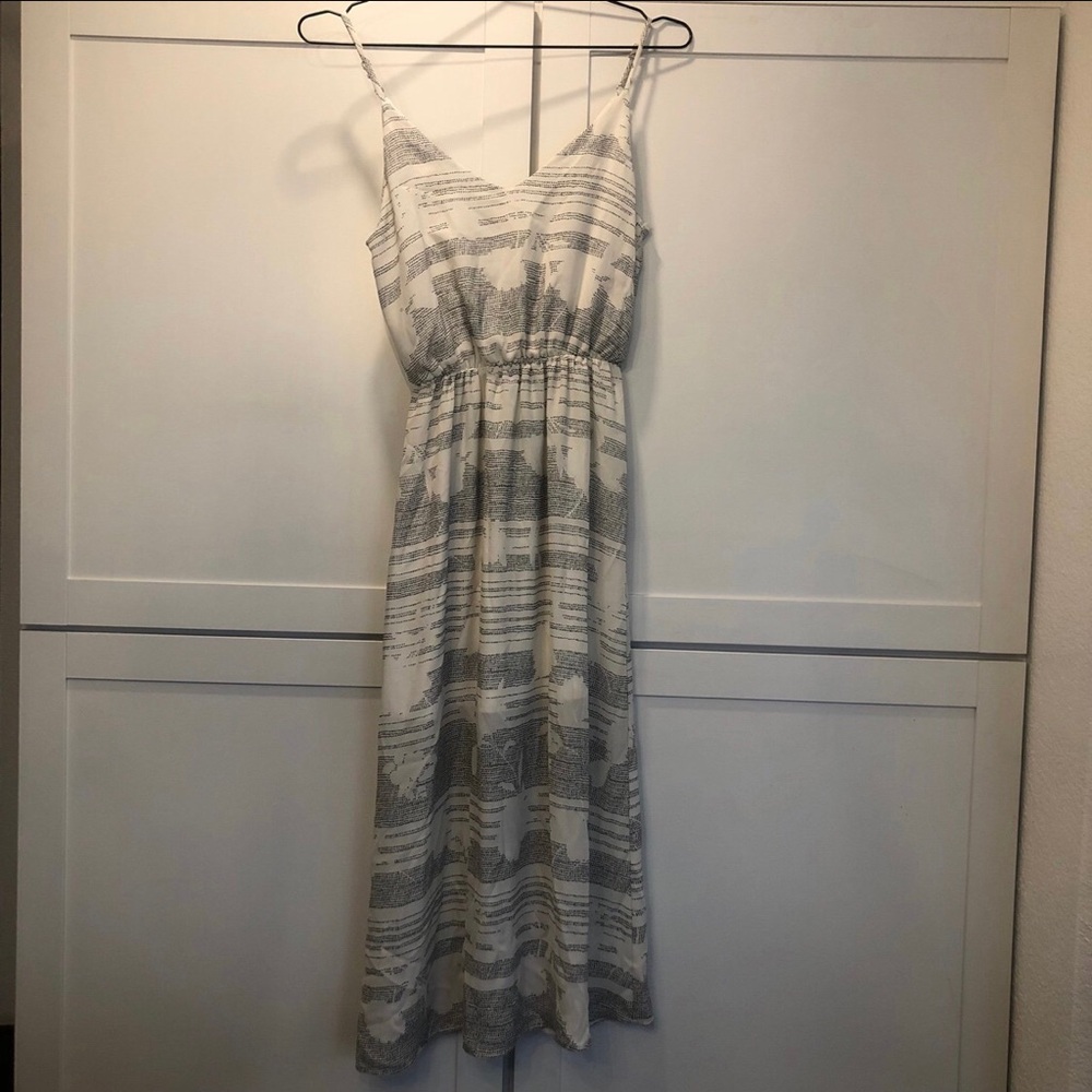 Sienna Sky - Black & White Maxi A-Line Slip Wrap Dress - XS
